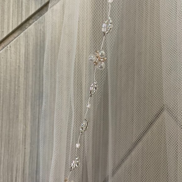 Ivory Beaded Bridal Veil main image 5